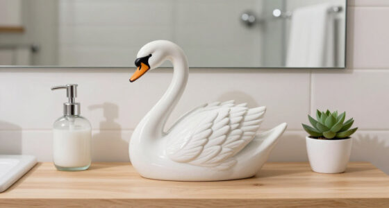 She Used A Ceramic Swan To Hide This Major Bathroom Eyesore
