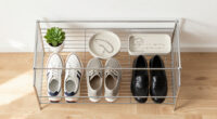 I Put Dollar Tree Wire Cabinet Shelves In My Closet For Smart Shoe Storage