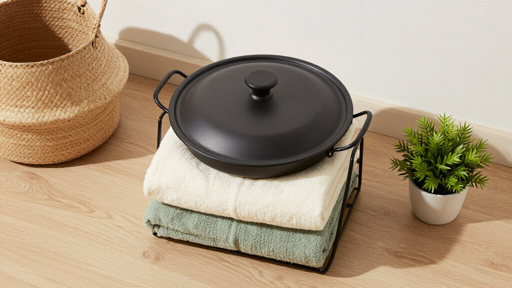 I Used A Pot Lid Organizer To Store My Blankets, And It’s Brilliant